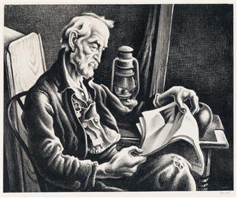 THOMAS HART BENTON Old Man Reading.